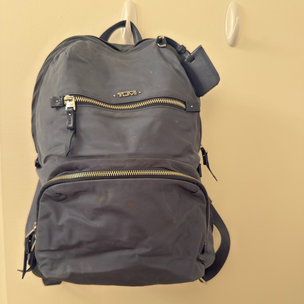 ❤️ TUMI Voyageur Halle Backpack Blue Nylon men’s women’s unisex - Picture 2 of 7